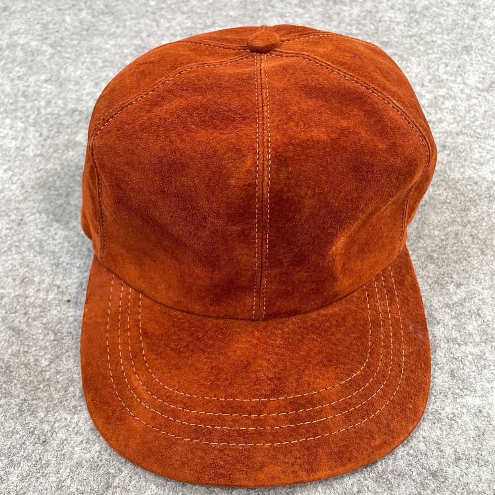 LL Bean Mens Baseball Cap Rust Leather